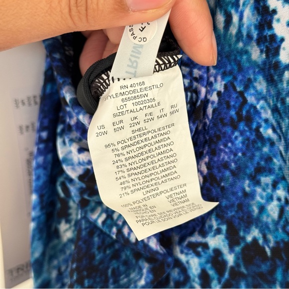 NWT Trimshaper Blue and Black Women's One Piece Swimsuit - Picture 10 of 10